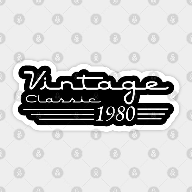 40th Birthday 40 Years Old 40th Vintage Retro 1980 Birthday Sticker by CreativeShirt